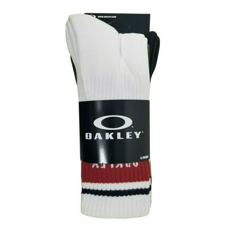 Oakley Men's Striped Logo Socks Size M - 3 Pairs