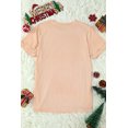 thumbnail image 3 of ABPHQTO Camiseta con estampado de letras Khaki Chrisrtmas Vibe para mujer, 3 of 5