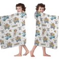 thumbnail image 4 of White Highland Cow Blue Truck Pattern Hooded Bath Towel，60"x35" for Ages 3 To 12 Kids, Quick Dry Lightweight Soft Microfiber Hood Beach Towel Cover Up for Kids, 4 of 7