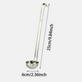 thumbnail image 3 of Huluwajiuyeye Stainless Steel Soup Proof Soup With Ergonomic Handle With Hook End Metal Soup Spoon For Cooking Sauces，Stainless Steel Kitchen Tableware，Convenient To Be Hung Inside The Pot Outdoor, 3 of 7