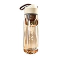 thumbnail image 2 of Torqee Clear Plastic Water Bottle,550ml Transparent Sports Bottle with Coffee Brown Flip Top Carry Lid,Reusable Leakproof Drink Bottle for Gym Travel Office Outdoor,6.4x20.5cm, 2 of 5