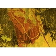 thumbnail image 1 of Ahgly Company Indoor Rectangle Abstract Yellow Modern Area Rugs, 5' x 7', 1 of 4