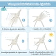 thumbnail image 4 of Costway Trona Plegable para Bebés Silla de Comer Ajustable con 4 Ruedas Bloqueables 6 Alturas Bandeja Extraíble Cojín 70 x 56 x 88-106 cm, 4 of 10