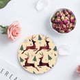 thumbnail image 4 of FMSHPON Merry Christmas Deer Set of 8 Round Coaster for Drinks, Absorbent Ceramic Stone Coasters Cup Mat with Cork Base for Home Kitchen Room Coffee Table Bar Decor, 4 of 6