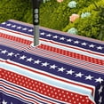 thumbnail image 2 of 4th of July Tablecloth Memorial Day Patriotic Table Cloths Waterproof American Flag Table Cloth with Umbrella Hole 60 x 84 inch for Outdoor Round Table, 2 of 6