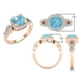 thumbnail image 3 of Dazzlingrock Collection 7mm Cushion Blue Topaz & Round White Diamond Halo Split Shank Engagement Ring for Women (0.25 ctw, Color I-J, Clarity I1-I2) in 18K Rose Gold, Size 9, 3 of 5