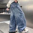 thumbnail image 5 of XQYLOS Boys Baggy Barrel Jeans Wide Leg Denim Retro Washed Straight Leg Unisex Casual 𝖸𝟤𝗄 Streetwear Pants, 5 of 9