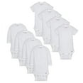 thumbnail image 2 of 8-Pack Baby Neutral White Bodysuits Short Sleeve and Long Sleeve, 2 of 7