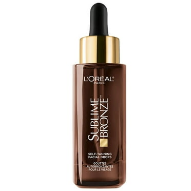 L'Oreal Paris Sublime Bronze Self Tanning Drops Face Serum with Hyaluronic Acid, Fragrance Free, Natural Tan, 30 mL