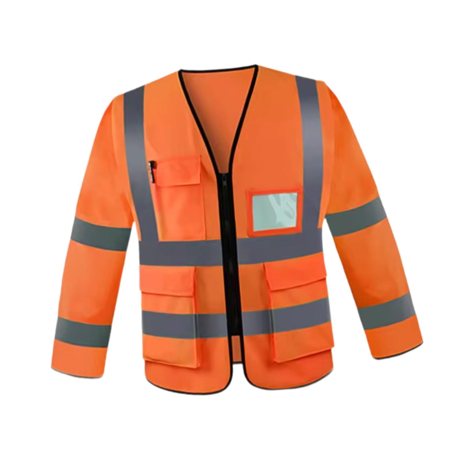 Reflective Safety Vest Long Sleeved High Visibility Lightweight Cloth for Construction Workers Outdoor