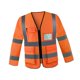 thumbnail image 2 of Chaleco reflectante Ropa de trabajo Chaleco de alta visibilidad de manga larga con bolsillos y Naranja, 2 of 9