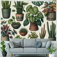thumbnail image 4 of JEUXUS Plant Scene with Cacti and Succulents Wall Art Tapestry Painting, 4 of 6