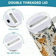 thumbnail image 3 of Yayeee 40oz Stainless Steel Tumbler with Straw and Handle Double-Wall Insulated Travel Water Bottle, Animals in A Forest Pattern, 3 of 8