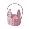 thumbnail image 2 of Esquirla Easter Woven Flower Basket Easter Decoration with Handle, Flower Girl Basket Easter Egg Basket for Party, Garden Pink, 2 of 8