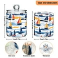 thumbnail image 5 of Yayeee 4 Pack Qtip Holder Bathroom Cotton Swab Canister with Lid Clear Dispenser Set, Orange Hand Drawn Sailboats, 5 of 6