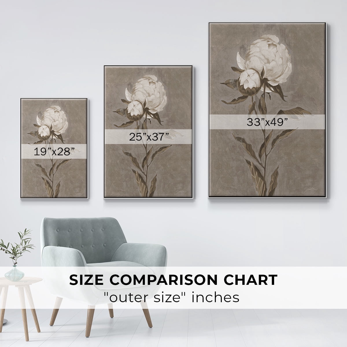 Pretty as a Peony II Framed Premium Gallery Wrapped Canvas - Ready to Hang - 25 x 37 - White Floating Frame