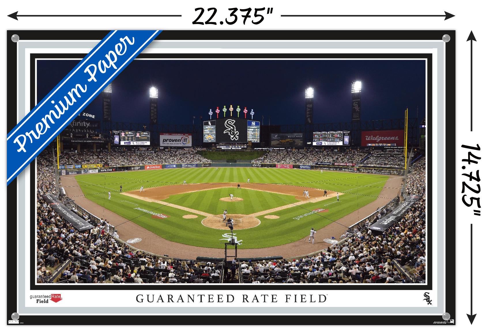 MLB Chicago White Sox - Guaranteed Rate Field 22 Wall Poster with Push Pins, 14.725" x 22.375"