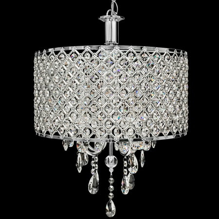 Best Choice Products 4-Pendant Dining Room Crystal Drop Modern Chandelier