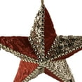 thumbnail image 6 of Northlight Sequined and Velveteen 5-Point Star Christmas Ornament - 6" - Gold and Red, 6 of 6