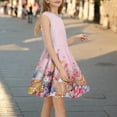 thumbnail image 6 of Girl Sleeveless Dress Print Crew Neck Summer Casual Tunic Sundress, 6 of 6