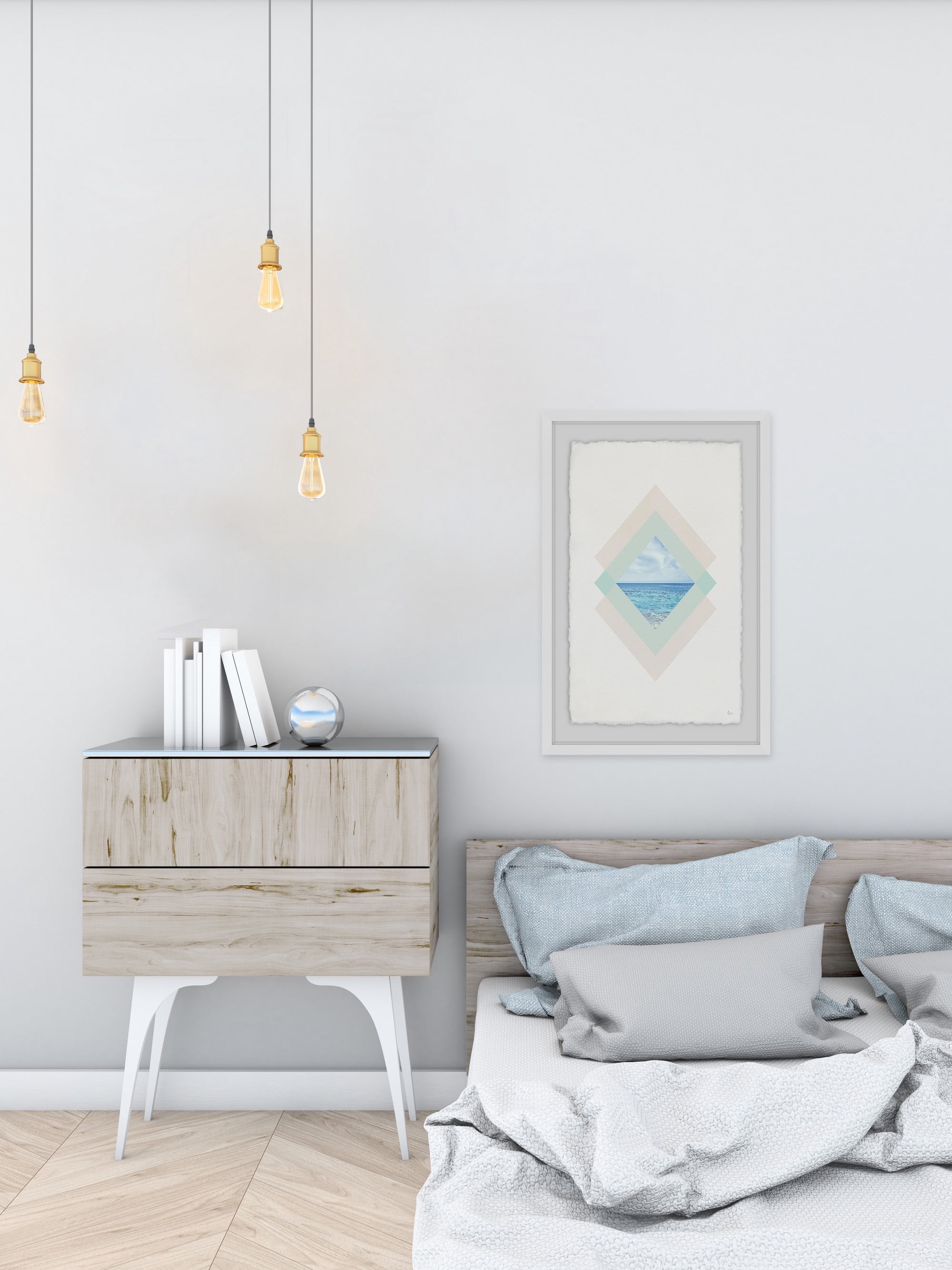 Diamond of Sea Framed Painting Print