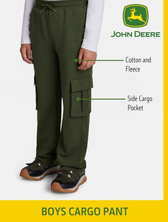 John Deere Boy's Fleece Cargo Pant, Sizes 4 - 18