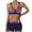 Dark Blue, variant on Wyobmus Plus Size Bikini Sets for Women V-Neck Floral Print Spaghetti Stras Tankini Tops Solid Color Drawstring Shorts Swimsuits Orange