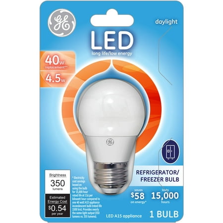 GE 40W Equivalent (Uses 4.5W) Daylight A15 LED Appliance Bulb