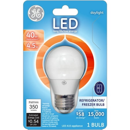 GE 40W Equivalent (Uses 4.5W) Daylight A15 LED Appliance Bulb (Best Led Light Bulbs For Home Use)