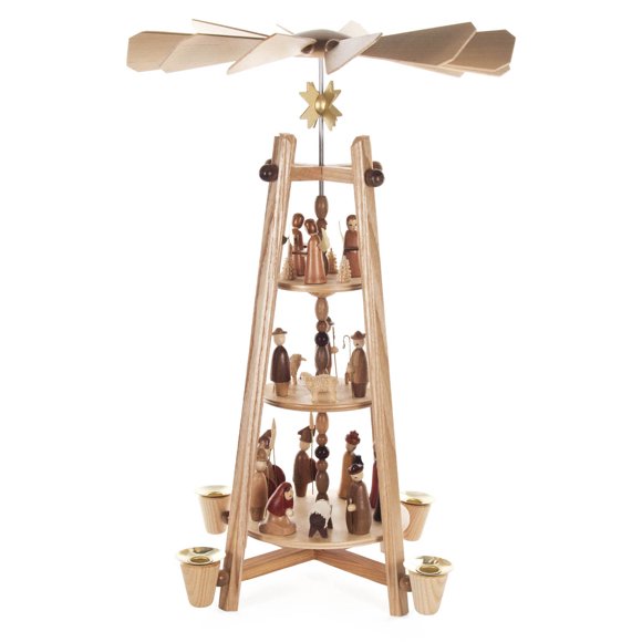 Pyramide de Noël Crèche à 3 Niveaux