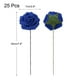 thumbnail image 2 of Uxcell 25 piezas de rosas artificiales, rosas falsas con tallos para bodas, azul profundo, 2 of 6