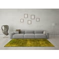 thumbnail image 3 of Ahgly Company Machine Washable Indoor Square Oriental Yellow Industrial Area Rugs, 7' Square, 3 of 4