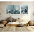 thumbnail image 3 of Zen Stones Lotus Spa Canvas Wall Art White Lotus Blooming on Stones Painting Picture Wall Decor Modern Spiritual Poster Print Artwork for Yoga Meditation Spiritual Room Bathroom Home Decoration, 3 of 6