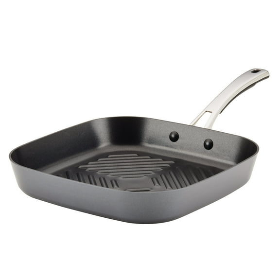 Rachael Ray Cook   Create Hard Anodized Nonstick Deep Grill Pan, 11 inch, Black