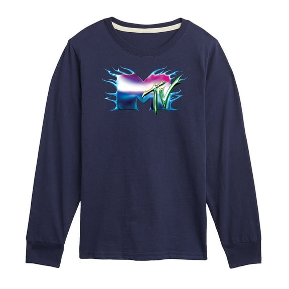 MTV - Logo Liquid Metal - Toddler & Youth Long Sleeve Graphic T-Shirt