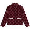 thumbnail image 4 of Jackets for Women Winter Coat Jackets Flannel Stand Collar Jacket(Red On Black Polka Dots,Size:S-4XL), 4 of 7