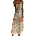 thumbnail image 2 of Summer Dresses for Women Spaghetti Strap V Neck Floral Boho Dress Loose Maxi Dress Slip for Beach Holiday Casual Sundress, 2 of 5