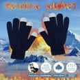 thumbnail image 2 of Clearance! Fdelink Men's and Women's Non Slip Gloves Stretch Knitted Wool Show Finger Solid Color Cycling Gloves, the Mittens (Navy), 2 of 3