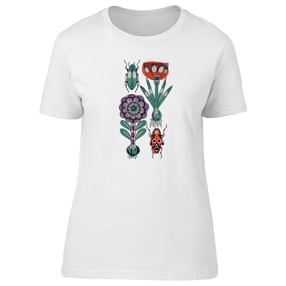 Cute Floral Nature Bugs Tee Women's -Image by Shutterstock