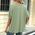 thumbnail image 7 of Elabch Womens Oversized T Shirts Short Sleeve Crewneck Summer Tops Casual Loose Basic Tee Shirts 2025 Trendy Clothes Green L, 7 of 7