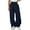 Navy, variant on Mrat Linen Pants Women Wide Leg Pants High Waist Drawstring Sweat Pants Loose Workout Trousers with Pockets Womens Pants with Pockets S-59 Gray XXL