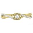 thumbnail image 3 of Dazzlingrock Collection 0.20 Carat (ctw) 10K Round Diamond Ladies Swirl Split Shank Promise Ring 1/5 CT, Yellow Gold, Size 4.5, 3 of 4