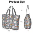 thumbnail image 3 of Tote Bag for Women - Bulldog Dog and Flower Florals Shoulder Bag - Large Utility Work Duffle Bag with Zipper Handbag for Travel, Work, Sprots, 3 of 5