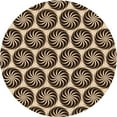 thumbnail image 1 of Ahgly Company Machine Washable Indoor Round Transitional Black Brown Area Rugs, 3' Round, 1 of 7