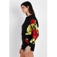 thumbnail image 3 of Black & Satin Effect Red & Lime Floral Print Hooded Top & Short Set, 3 of 5