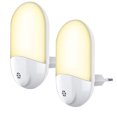 thumbnail image 1 of Paquete de 2 luces nocturnas que se conectan a la pared con sensor de fotocélula de atardecer a amanecer, luz nocturna para bebés, ideal para niños, dormitorio infantil, baño, cocina, pasillo, escaleras, etc. Zhivalor OTTO-HJW-0604, 1 of 5