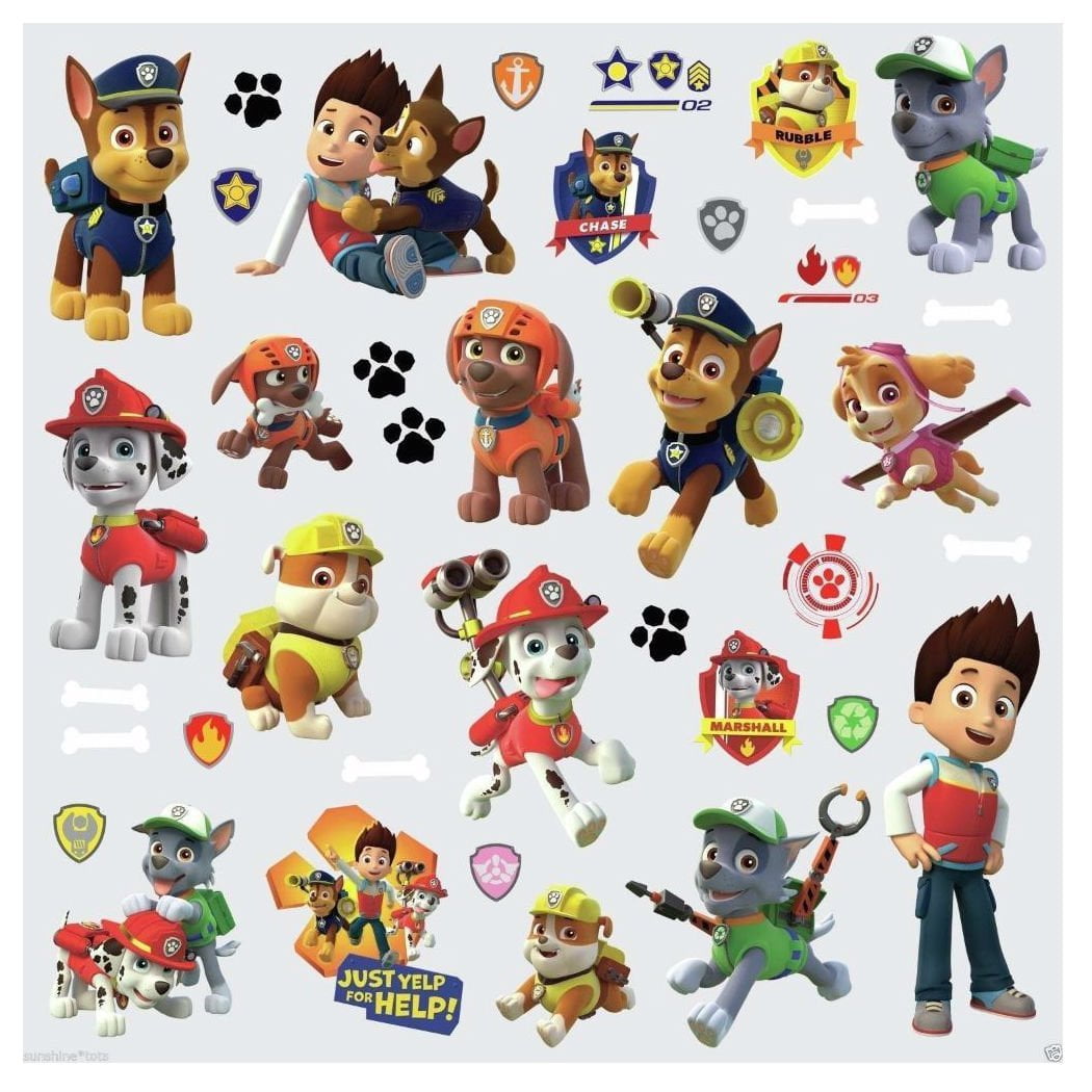 Paw Patrol Figures Wall Decals Zuma Rocky Skye Chase Marshall Stickers, Transform your with this paw patrol stickers. These are high quality.., By Unbranded - Walmart.com