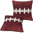 thumbnail image 5 of Retro Football Print Throw Pillow Covers Soft Square Cushion Pillowcase Set of 2 for Sofa Couch Home Decor 18 X 18 in, 5 of 6