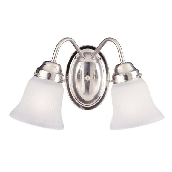 Satin Nickel Two Light Bath Bar from the Brighton Collection