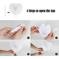 thumbnail image 3 of 24 abanicos de papel de boda, abanicos de papel blanco en forma de corazón, abanico de bolsillo plegable para relleno de bolsas de fiesta de recuerdo de boda, 3 of 6